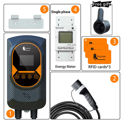Type 2 Smart EV Wallbox Charger - 7.6kW/11kW/22kW with WiFi & App Control