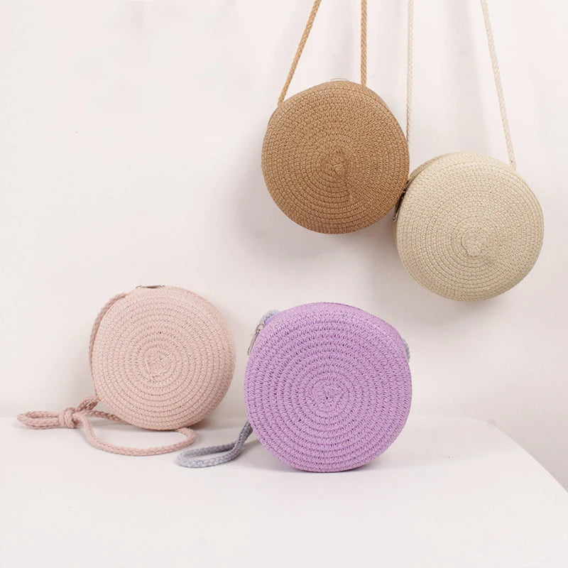 Luxury Round Straw Crossbody