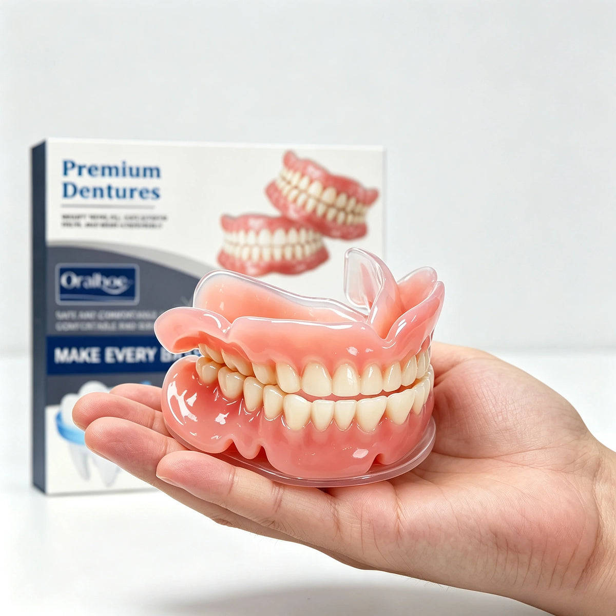 Comfort Fit Snap-On Dentures - Natural Realistic Teeth Set for Instant Smile