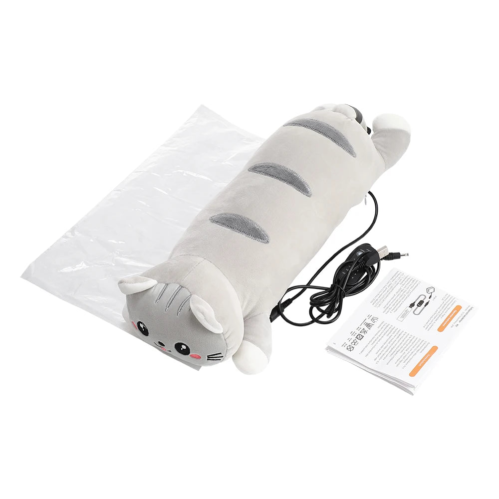 Cute USB Heated Cat Plush Pillow - Electric Hot Compress for Pain & Comfort