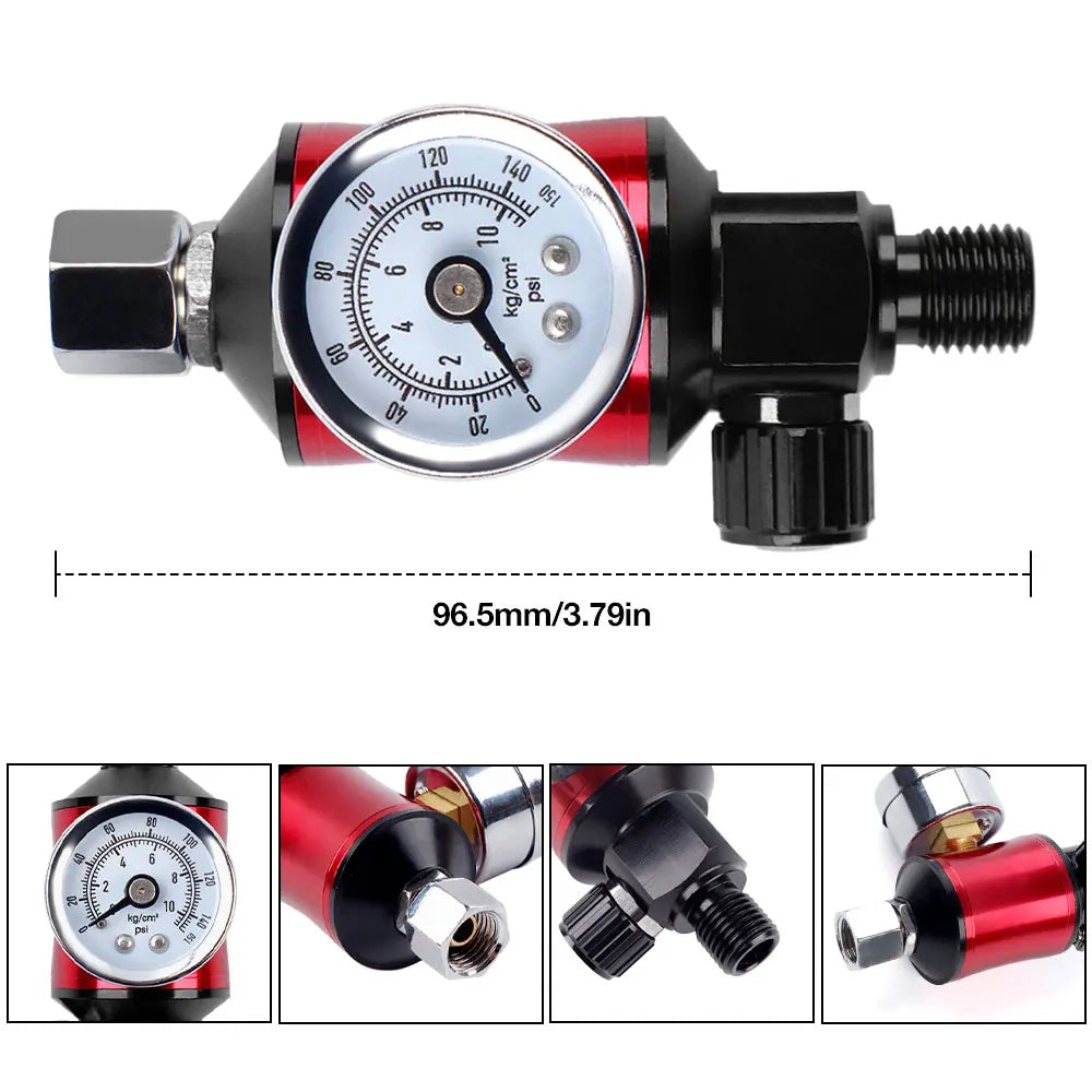 Spray Gun Air Pressure Regulator & Oil-Water Separator Filter Gauge - 150 PSI - 2