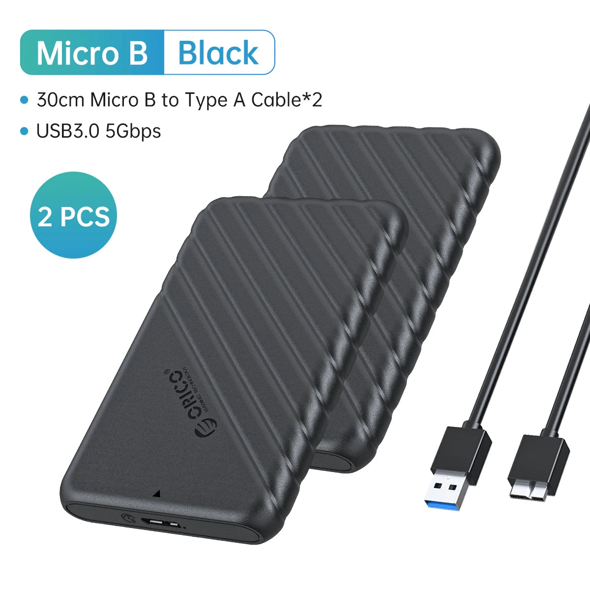 2.5" SATA to USB 3.0 External Hard Drive Enclosure Case for SSD/HDD - 25