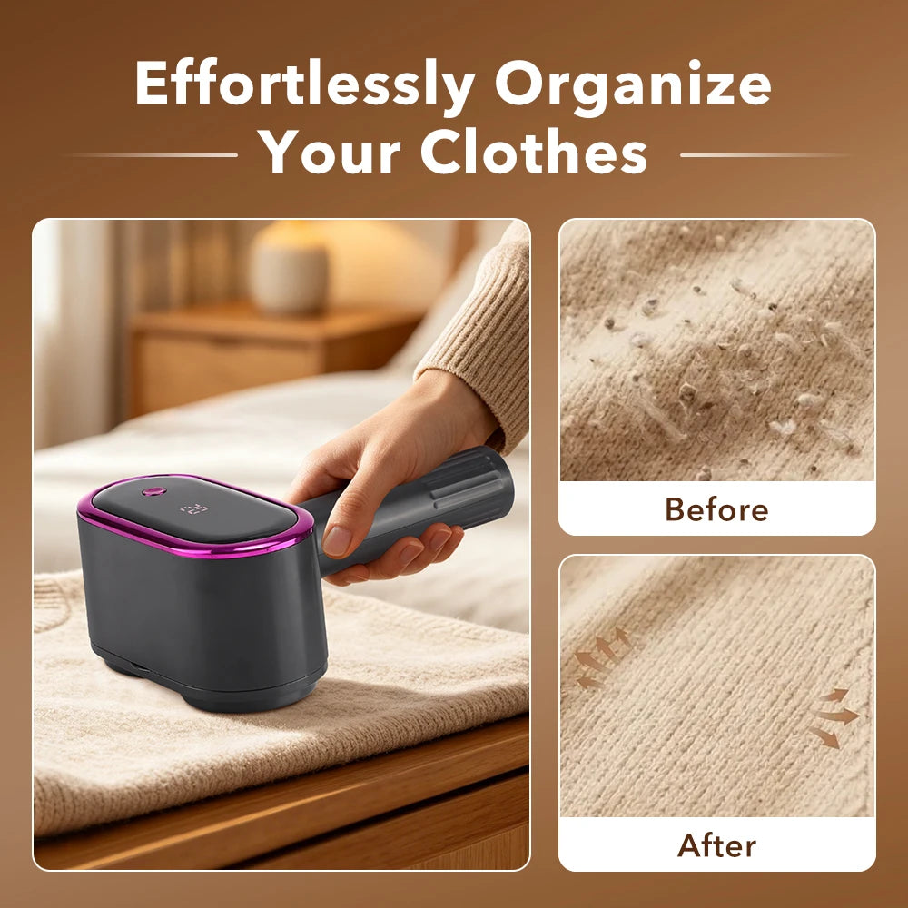 Electric Fabric Shaver - Portable Lint Remover with 5-Speed LED Display