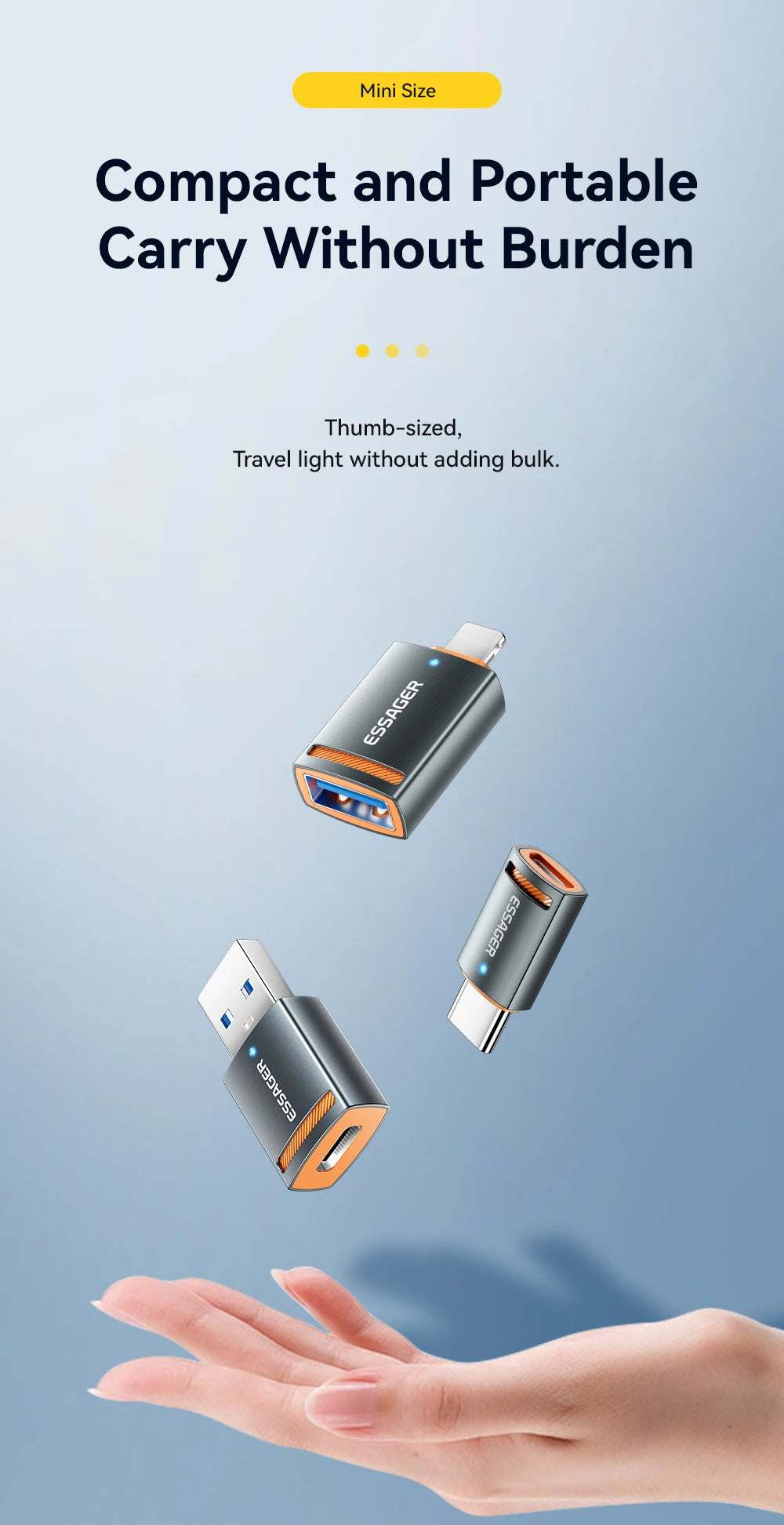 Universal USB 3.0 OTG Adapter Type-C Micro & Lightning Converter - 19