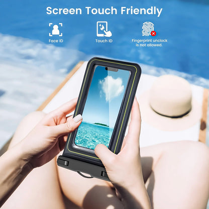 IP68 Floating Waterproof Phone Pouch for Swimming & Beach (Fits up to 6.8")