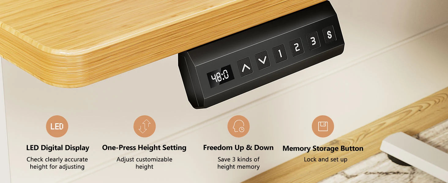 Electric Standing Desk 40x24 Height Adjustable Sit-Stand Computer Table - 7