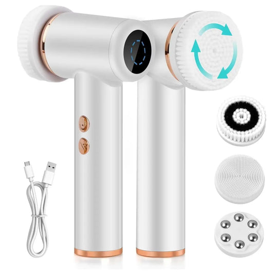 4-in-1 Waterproof Electric Facial Cleansing Brush & Exfoliating Massage Device