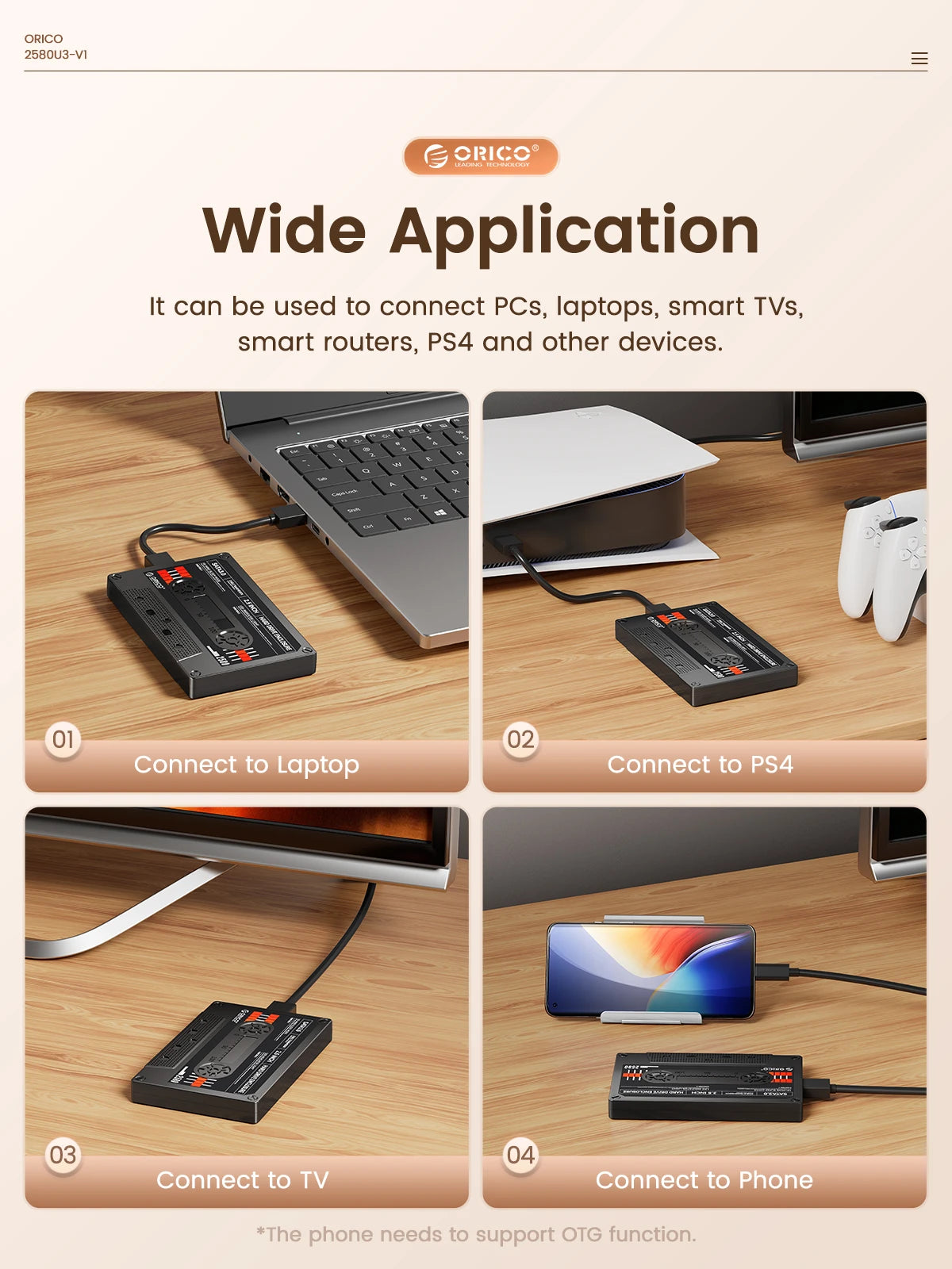 ORICO 2.5" SATA to USB 3.0 External Hard Drive Enclosure Case