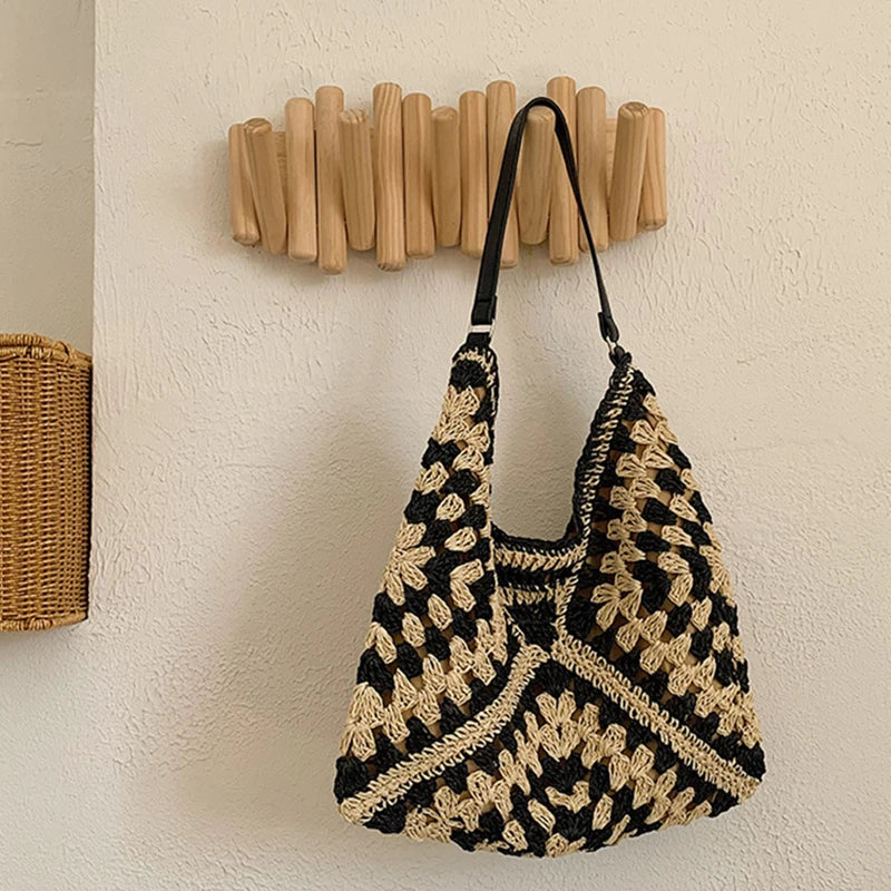 Luxury Woven Straw Beach Bag