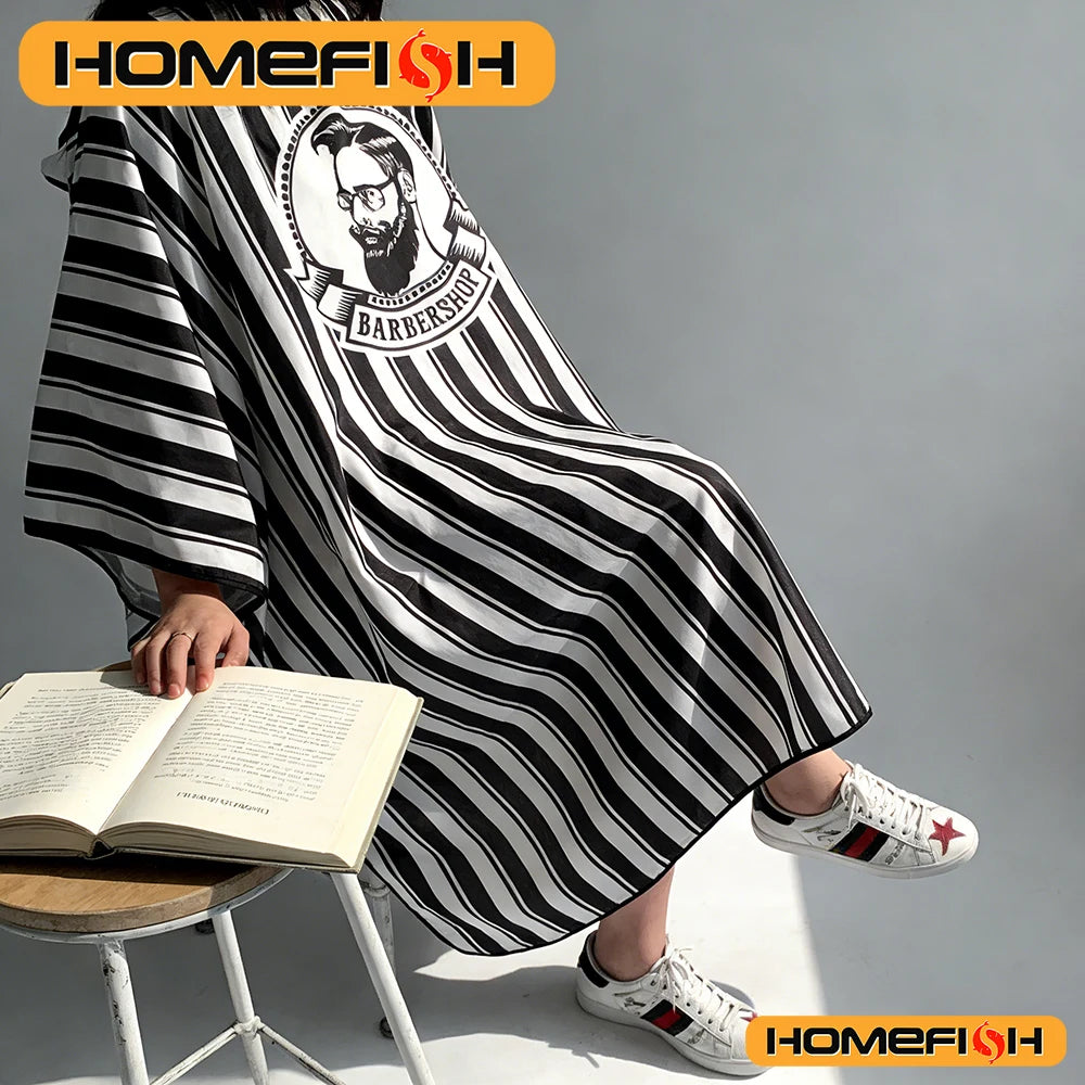 Striped Barber Cape - Waterproof Hair Cutting Apron for Salons - 4