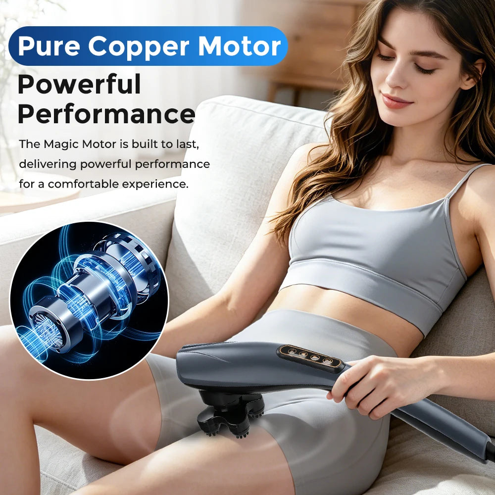 Electric Dolphin Percussion Body Massager with 6 Interchangeable Heads