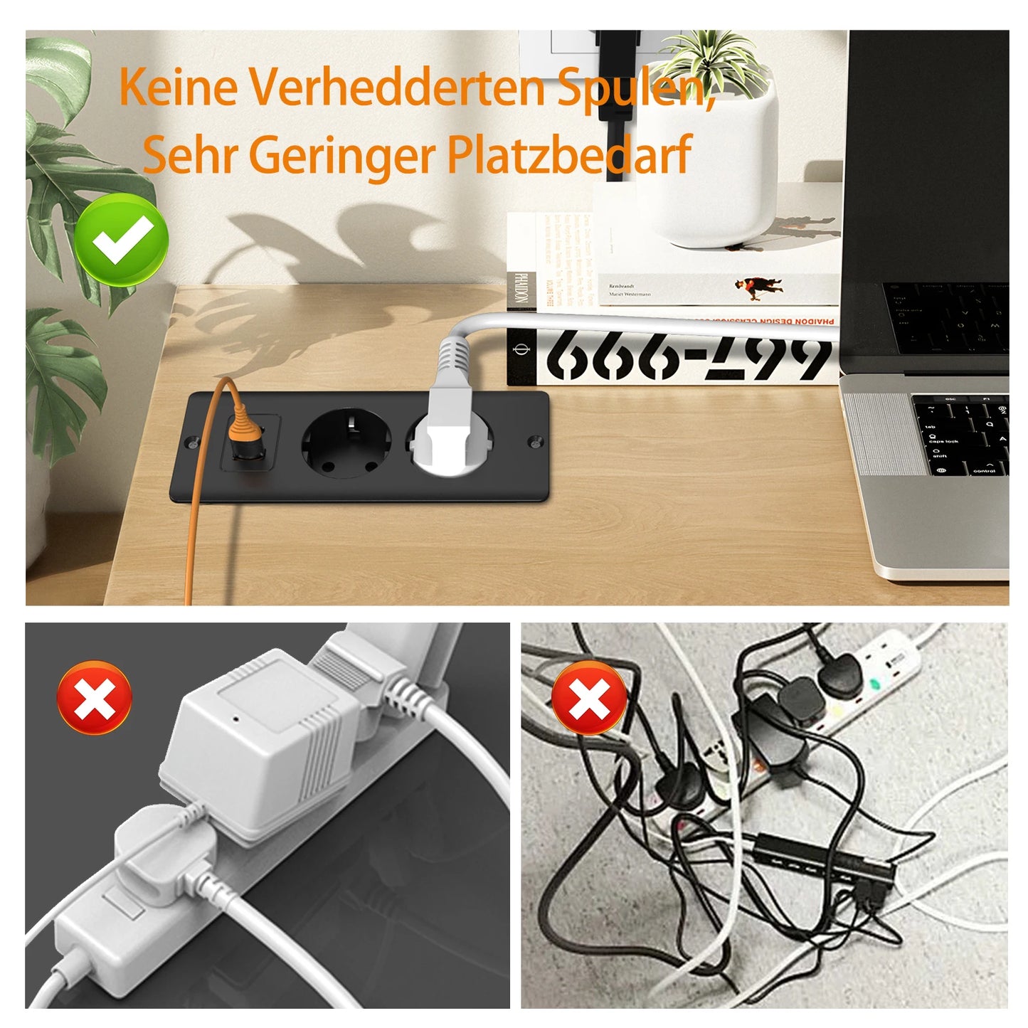 German Standard Dual Socket with PD 20W USB-C & 2.4A USB Fast Charging