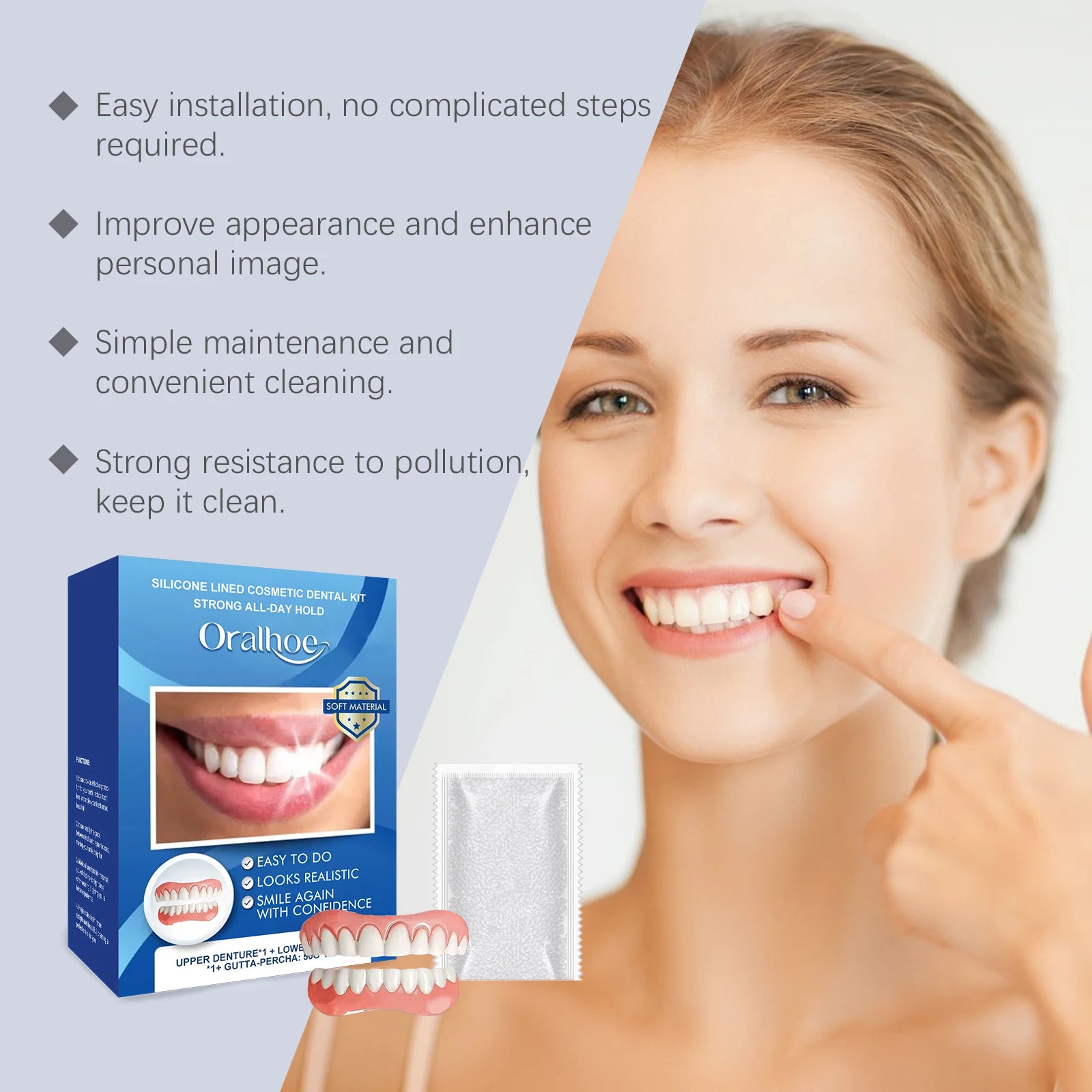Cosmetic Dental Kit - Instant Realistic Upper and Lower Veneers for a Confident Smile - 6