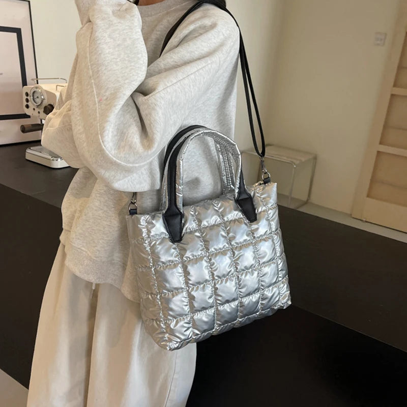 Luxury Quilted Puffy Tote Bag