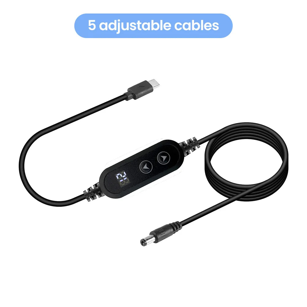 USB-C to DC Fast Charging Power Boost Cable - 5V/9V/12V/15V/20V Adapter - 37