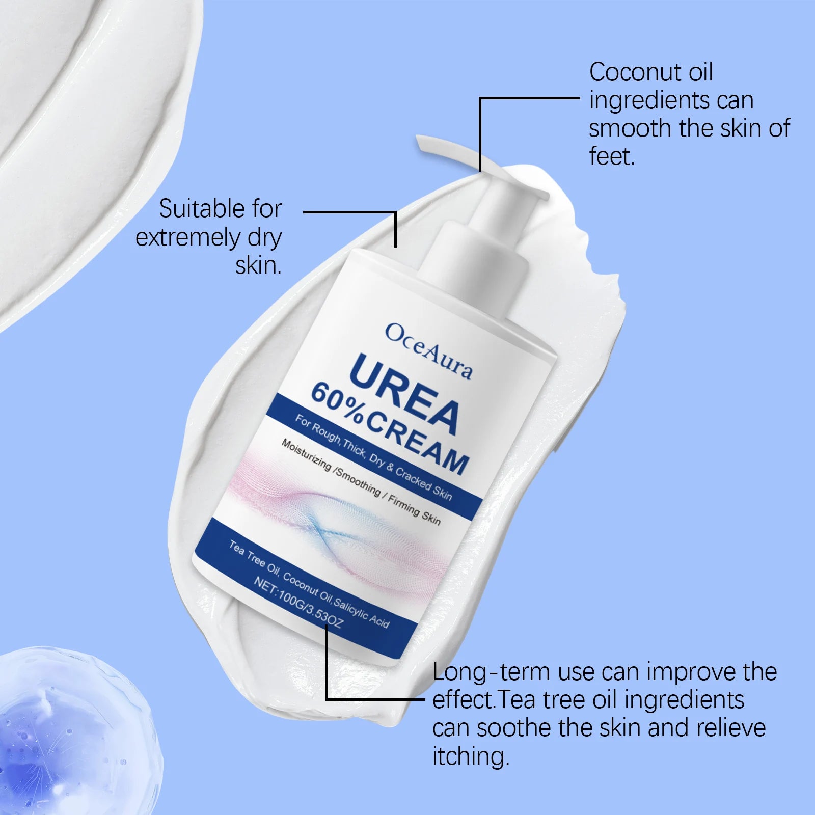 60% Urea Moisturizing Cream for Cracked Heels and Rough Skin Repair - 12