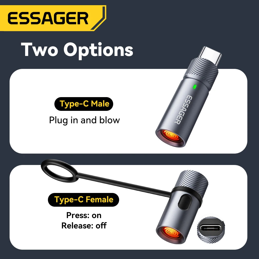 Portable Type-C Flameless Tungsten Electric Lighter – Compact & Safe - 5