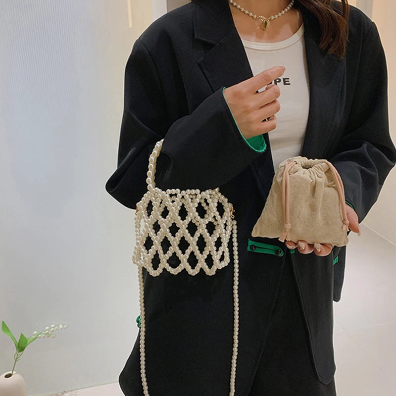 Luxury Retro Beaded Bucket Bag