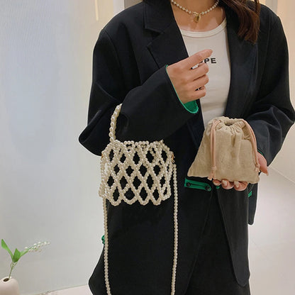 Luxury Retro Beaded Bucket Bag