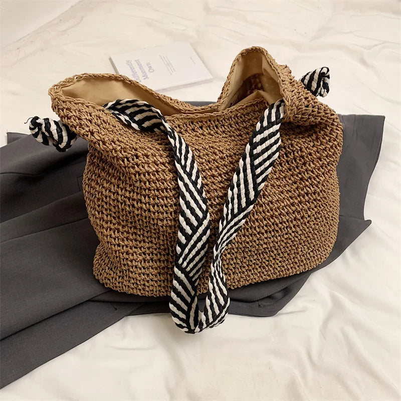 Luxury Woven Straw Beach Tote