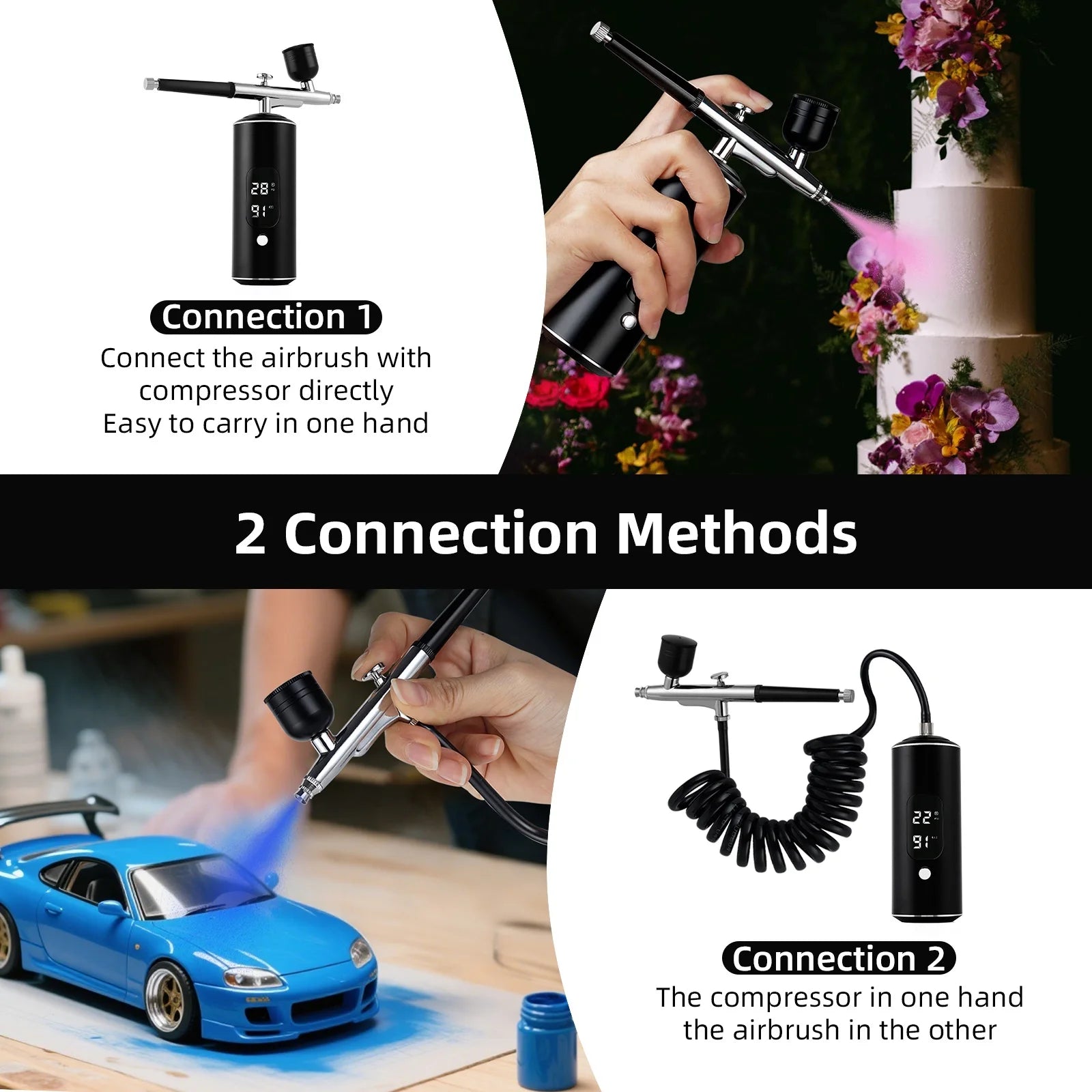 Cordless Airbrush Kit with Compressor for Nails, Cake & Makeup - 2