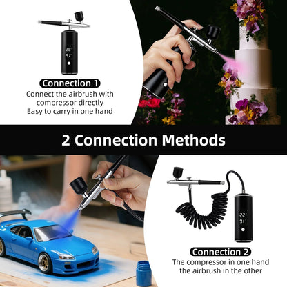 Cordless Airbrush Kit with Compressor for Nails, Cake & Makeup