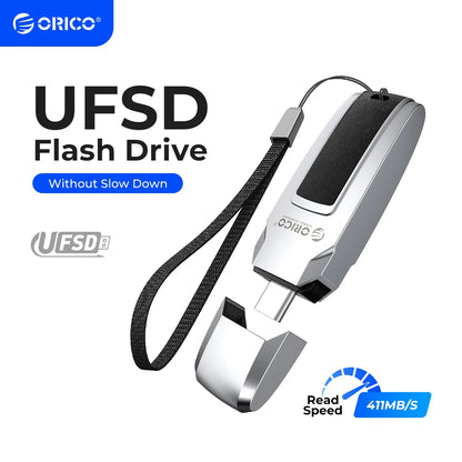 ORICO High-Speed 411MB/s Metal USB 3.2 Flash Drive - 512GB Portable Storage
