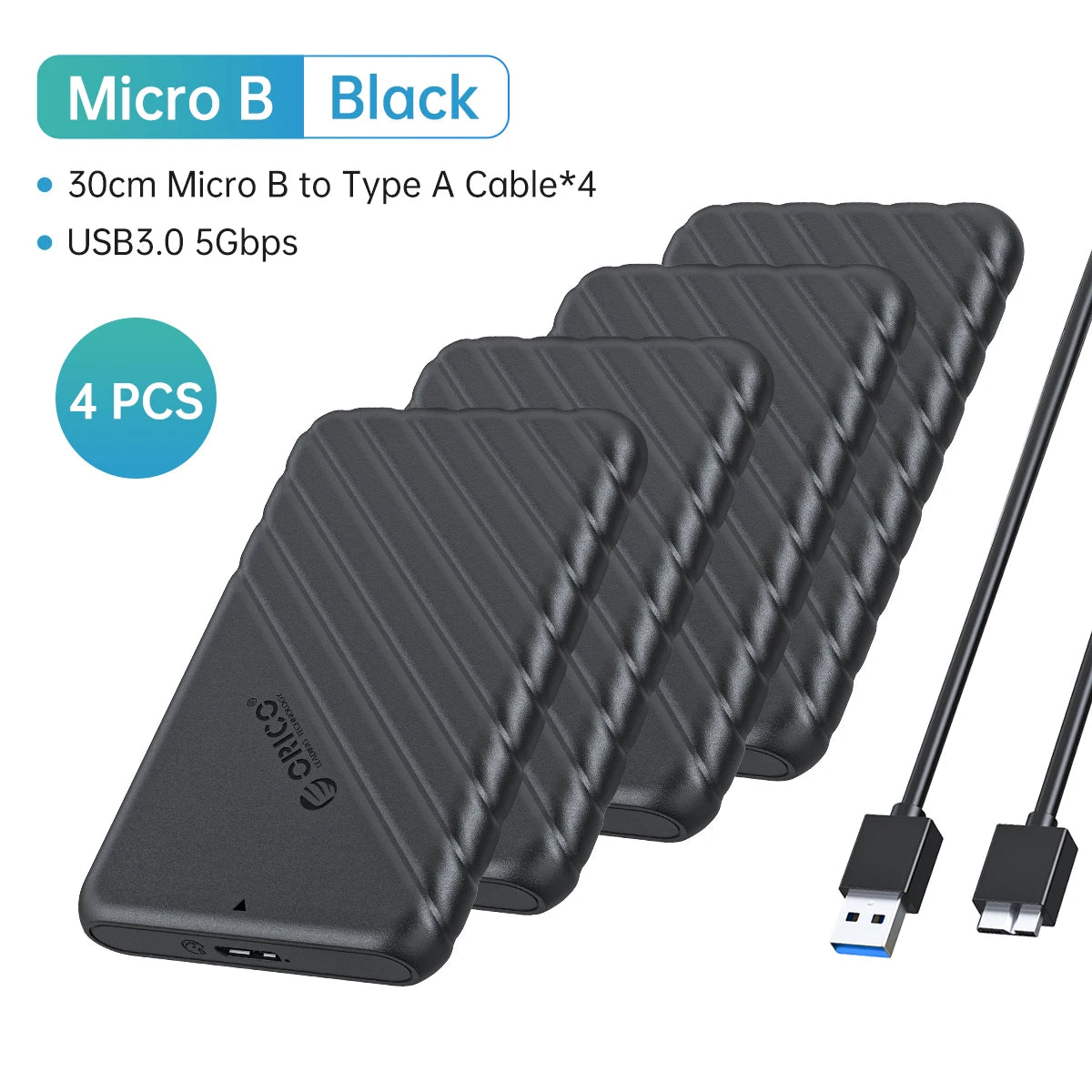 2.5" SATA to USB 3.0 External Hard Drive Enclosure Case for SSD/HDD - 28
