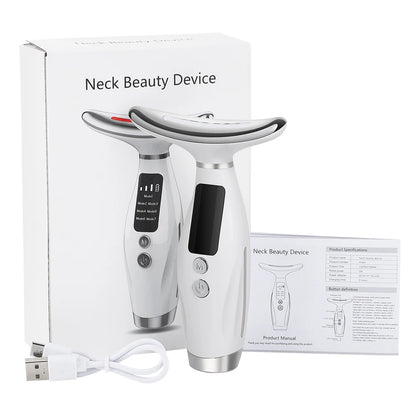 LED Light Therapy Face & Neck Lifting Massager - Anti-Aging Skin Tightening Tool