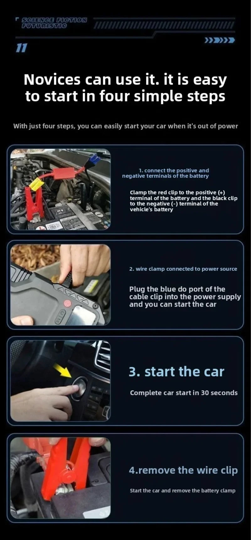 3000A Car Jump Starter with 150PSI Air Compressor & 99800mAh Power Bank