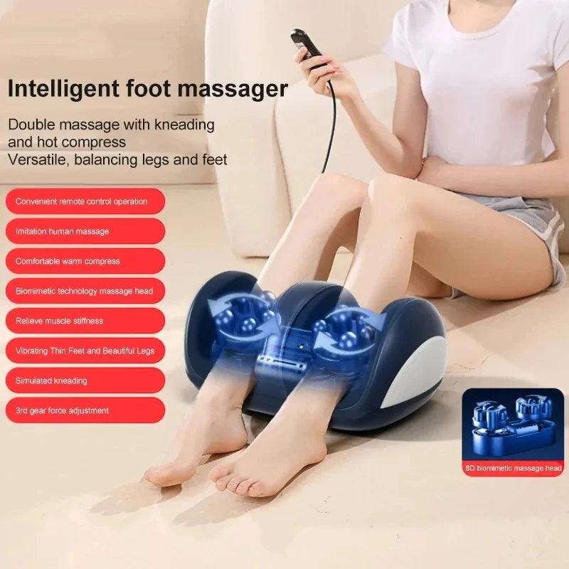 Electric Foot and Leg Massager with Heat - Deep Tissue Shiatsu