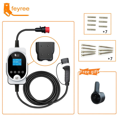 11KW Type 2 Smart EV Wallbox Charger - Portable 3-Phase Electric Car Station