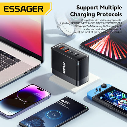 100W 4-Port USB-C Desktop Fast Charger for Laptops, iPhone, & Android