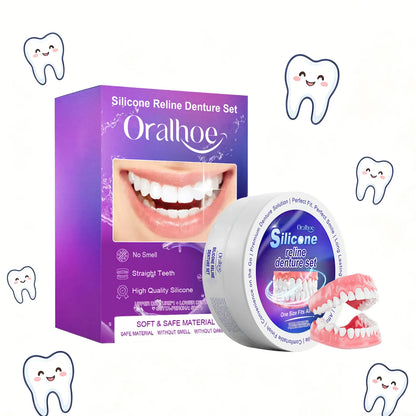 Silicone Reline Denture Set for Natural Smile & Comfortable Fit