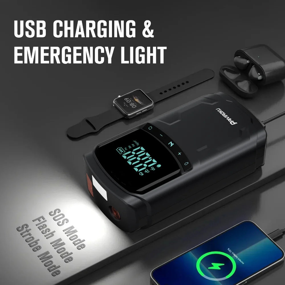 5000A Car Jump Starter with 150PSI Air Compressor & Portable Power Bank - 6