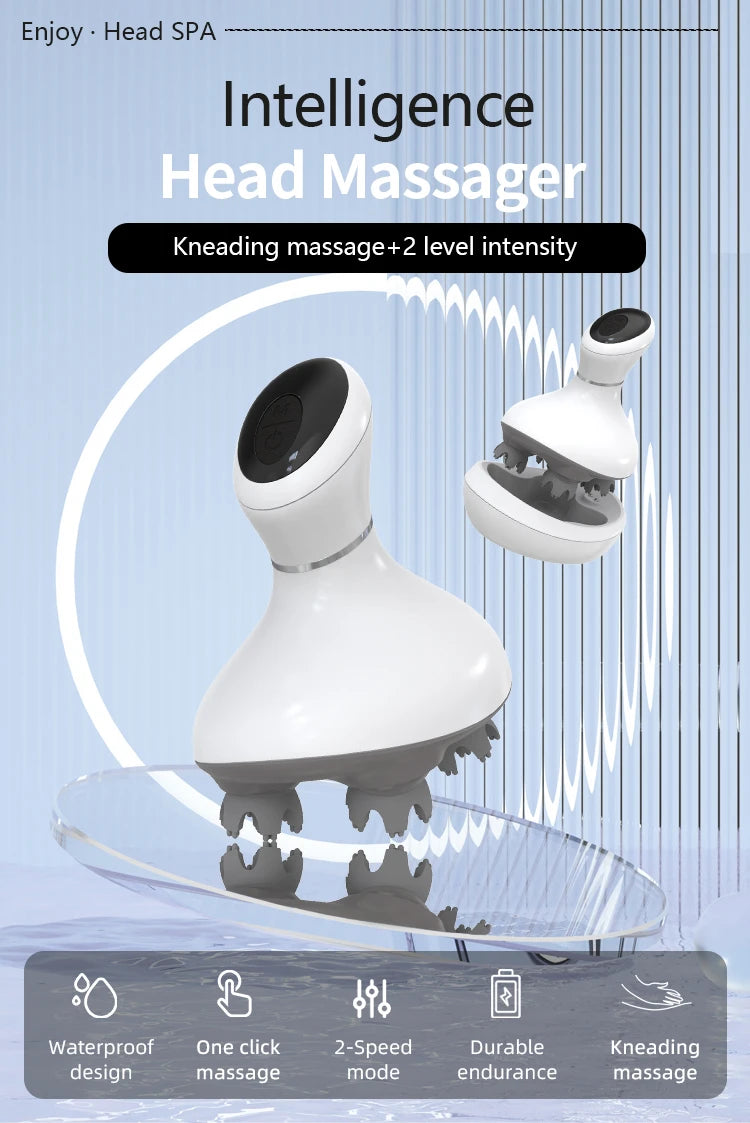 Electric Scalp Massager - Portable Waterproof Head & Body Kneading Device
