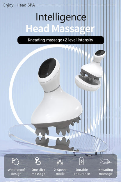 Electric Scalp Massager - Portable Waterproof Head & Body Kneading Device