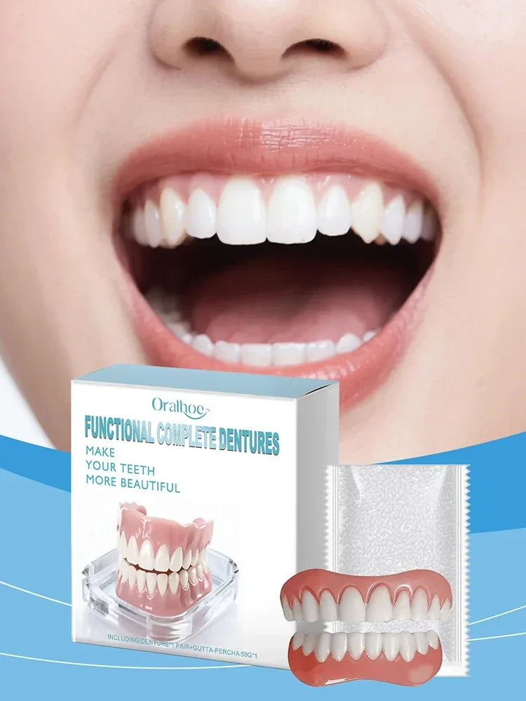 Instant Smile Cosmetic Dentures - Natural Looking Upper & Lower Teeth Veneers