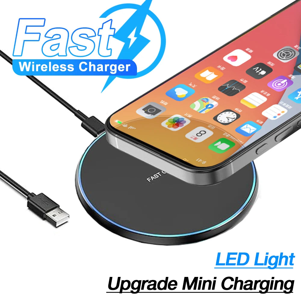 Ultra-Slim 15W Fast Wireless Charging Pad for iPhone & Samsung - 1