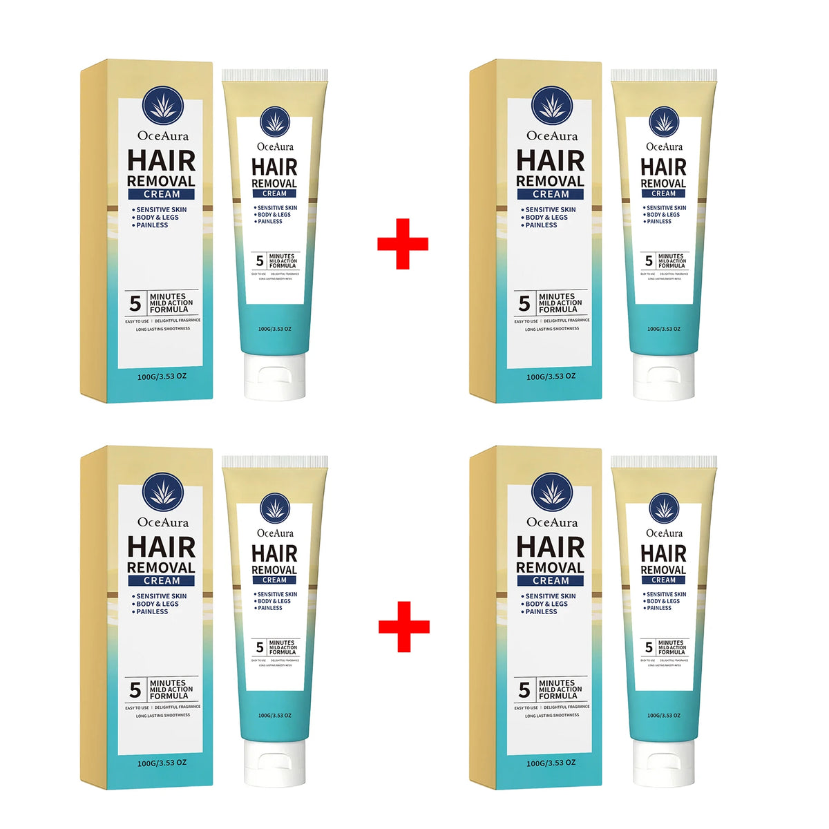 Painless Hair Removal Cream for Sensitive Skin - Fast Acting Depilatory Lotion