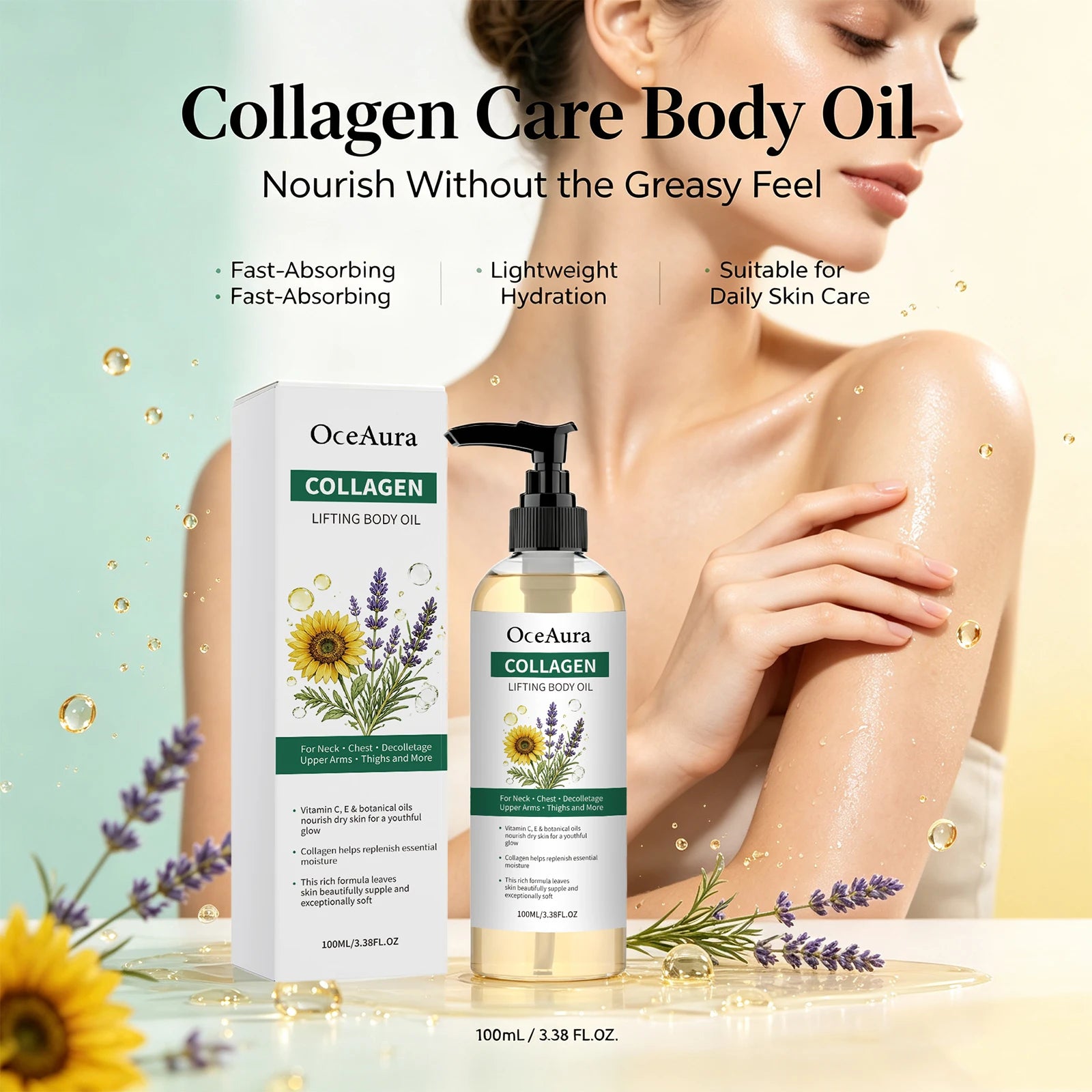 Collagen Lifting Body Oil for Skin Tightening & Deep Hydration - 3