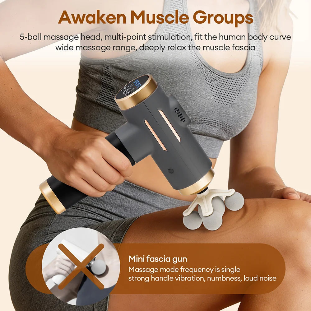 11-in-1 Deep Tissue Massage Gun with 99 Speeds & LED Touch Screen