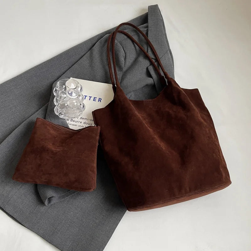 Luxury Retro Suede Tote