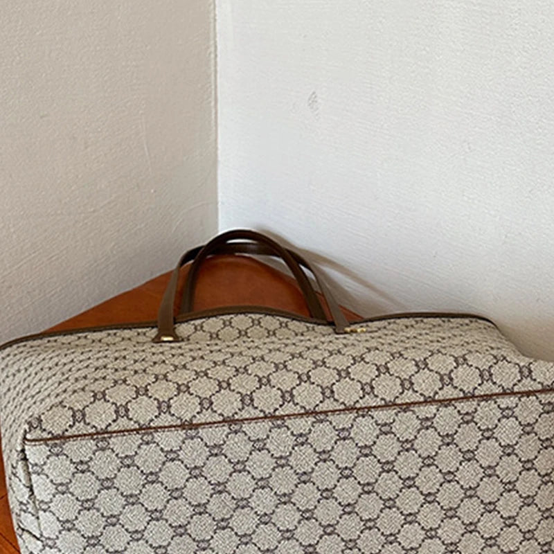 Textured Plaid Tote