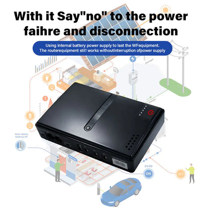 Mini Portable UPS Backup Power Supply for WiFi Routers & Security Cameras