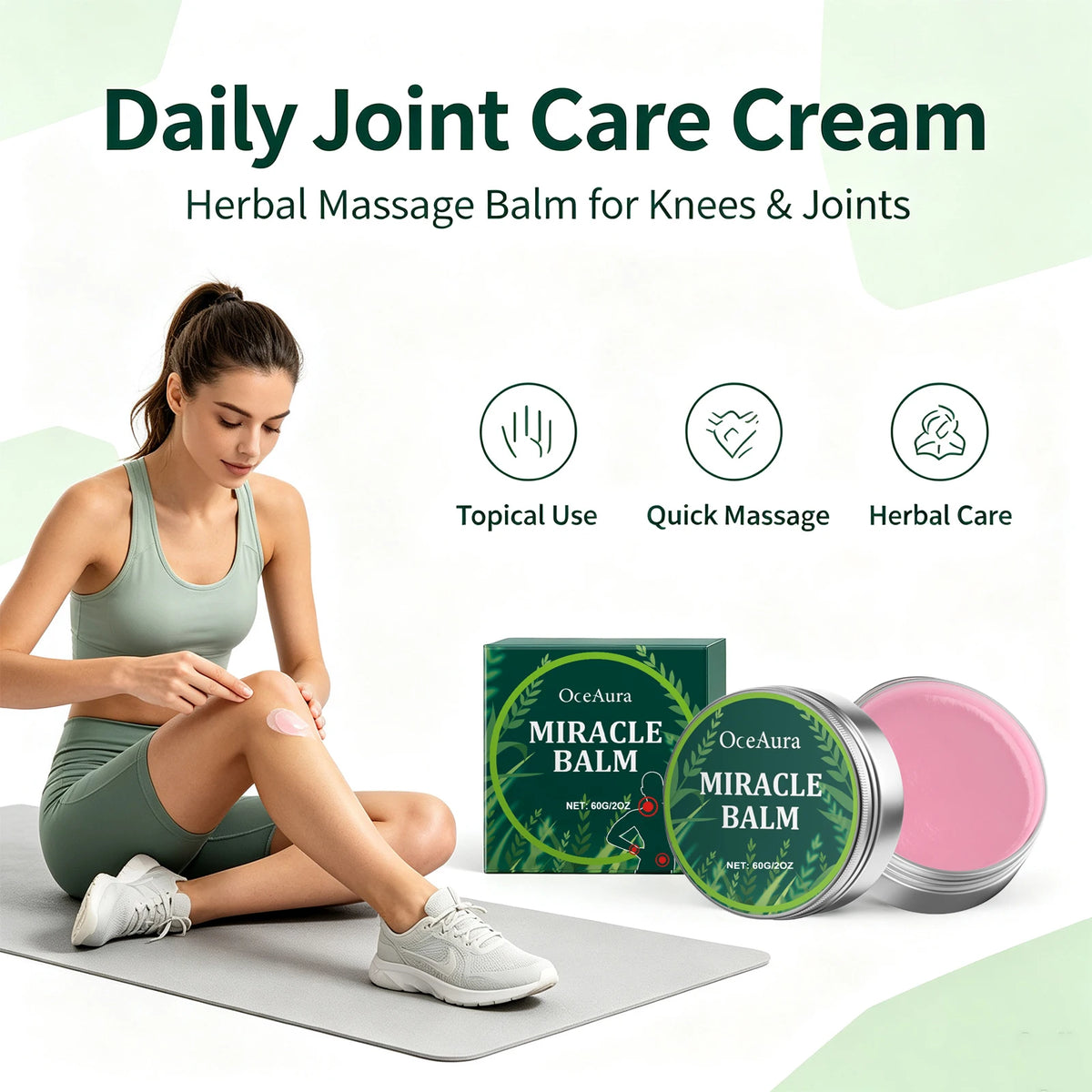 Herbal Joint & Muscle Massage Balm - Soothing Relief Cream for Neck, Back & Knees