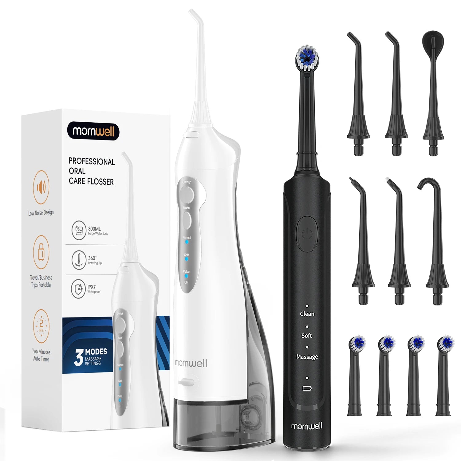 Rechargeable Electric Toothbrush and Water Flosser Combo Oral Care System - 21