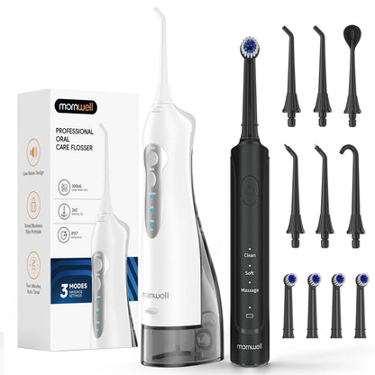 Rechargeable Electric Toothbrush and Water Flosser Combo Oral Care System