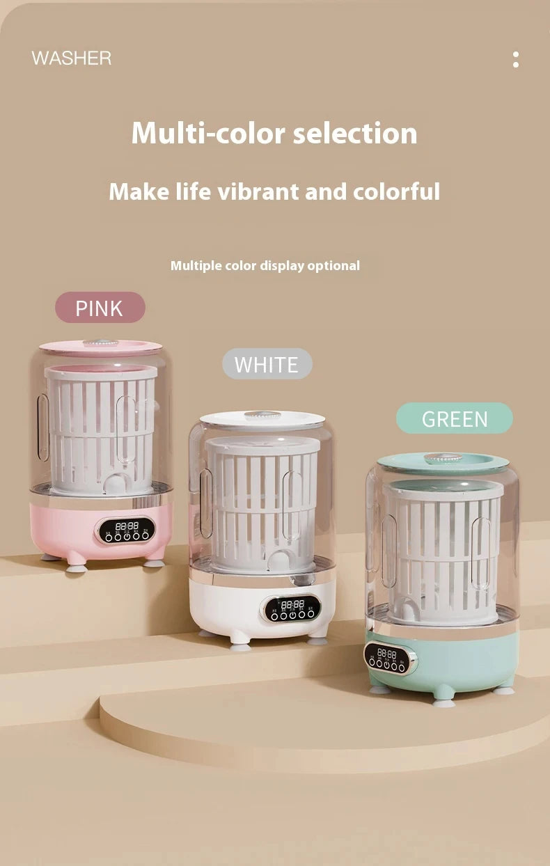 3L Portable Mini Washing Machine for Socks & Underwear | USB-C