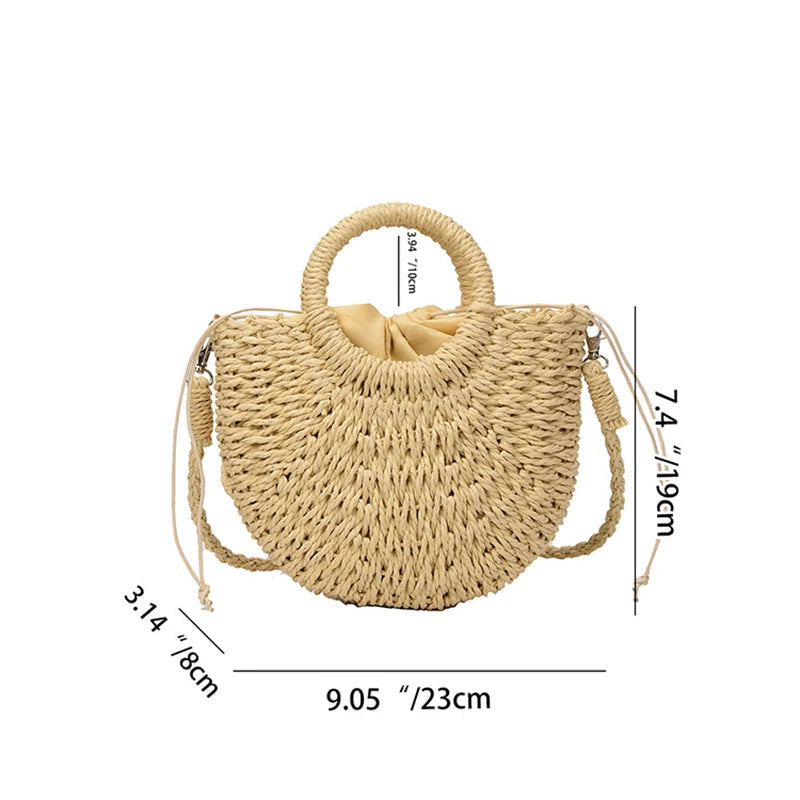 Luxury Woven Half-Moon Bag